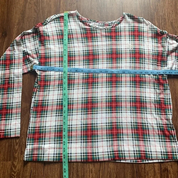 Ralph Lauren Plaid Long Sleeve Knit Top with Pants Pajamas Set 1X NWT - Picture 4 of 9